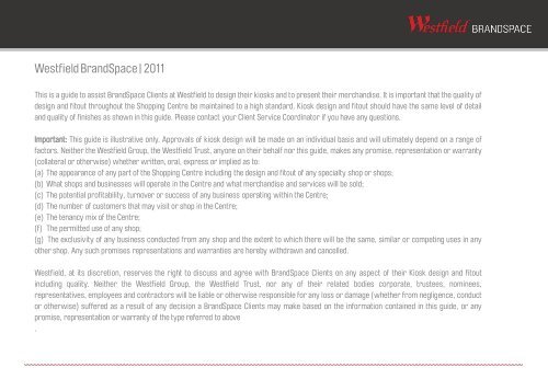 BrandSpace Design Guidelines - Westfield Pop-Up