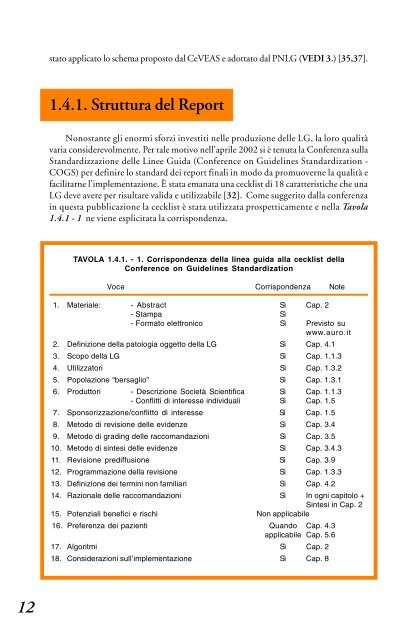 4.3.1 Sintesi e raccomandazioni - Biblioteca Medica