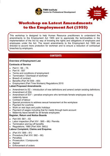 What Is Employment Act 1955