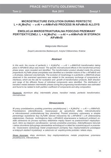 MICROSTRUCTURE EVOLUTION DURING PERITECTIC L+ Al 6Mn ...