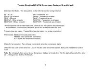 BD & TW Troubleshooting - Sea Frost Refrigeration