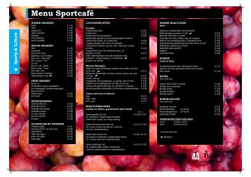 Menu Sportcafé - Sport en Cultuur