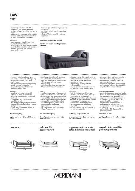 scheda law - dormeuse - Meridiani