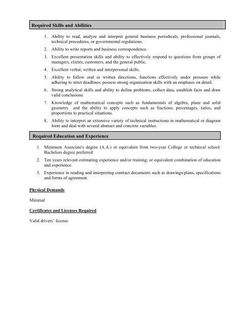 Job Description Job Summary Essential Duties and Responsibilities