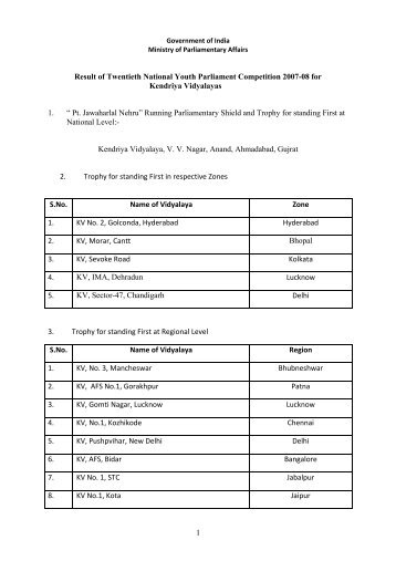 twintieth national youth parliament competition, 2007-2008