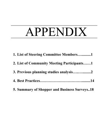 1. List of Steering Committee Membersâ¦.......... - Rogers Park ...