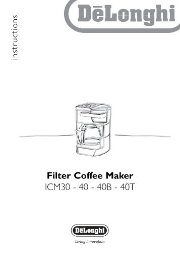 Filter Coffee Maker ICM30 - 40 - 40B - 40T - Lakeland
