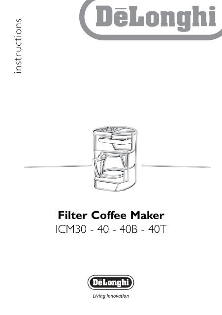 Filter Coffee Maker ICM30 - 40 - 40B - 40T - Lakeland