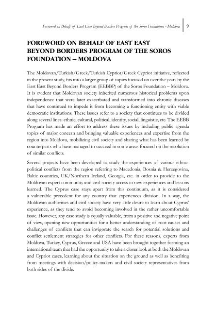 Managing Intractable Conflicts: Lessons from Moldova and Cyprus