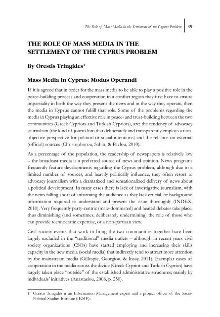 Managing Intractable Conflicts: Lessons from Moldova and Cyprus