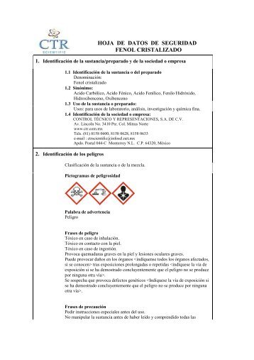 Fenol MSDS - CTR Scientific