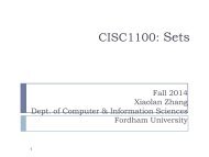 Sets - Fordham University Computer and Information Sciences ...