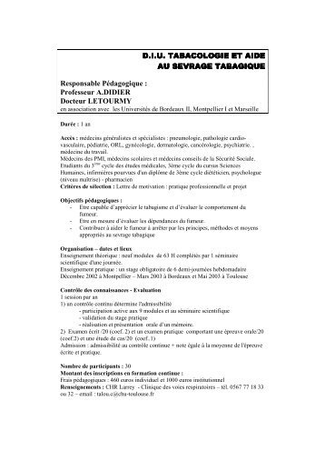 Tabacologie et aide au sevrage tabagique - Formation mÃ©dicale ...