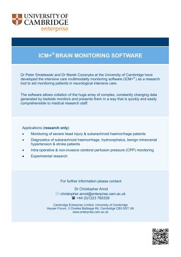 icm+ brain monitoring software - Cambridge Enterprise - University ...