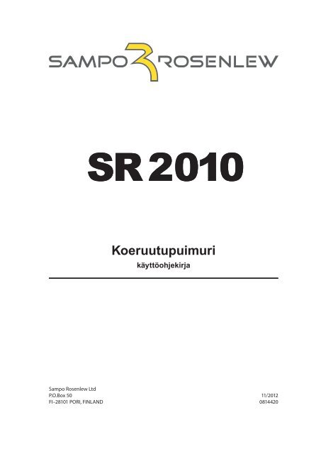 Käyttöohje SR2010 - Sampo-Rosenlew