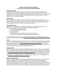 Policies related to Postdoctoral Fellows University of South Alabama ...