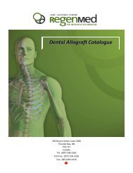 Dental Allograft Catalogue - RegenMed