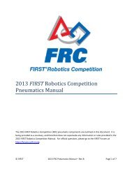 2013 FIRST Robotics Competition Pneumatics Manual