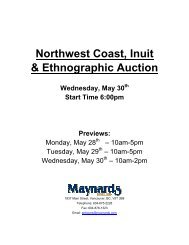 Northwest Coast, Inuit & Ethnographic Auction - Maynard's Fine Art