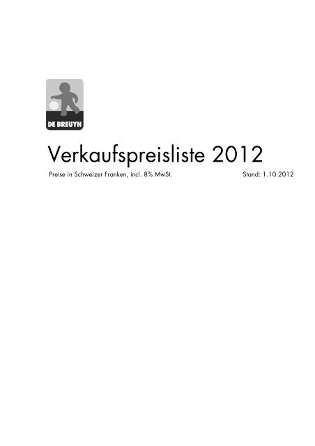 Verkaufspreisliste 2012 - Kindermöbel de Breuyn