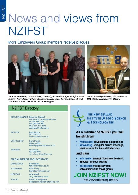 featured in this issue - NZIFST - The New Zealand Institute of Food ...