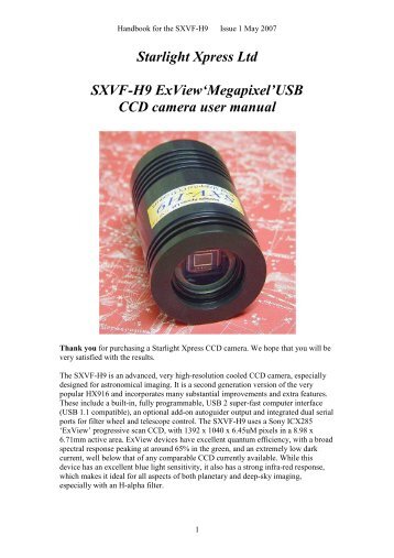 SXVF-H9 handbook.pdf - Starlight Xpress