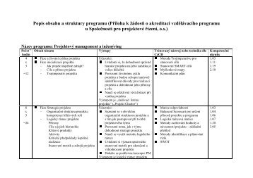 Popis obsahu a struktury programu - IPMA