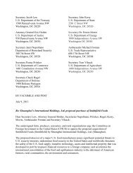 shuanghui-smithfield CFIUS letter - Food & Water Watch