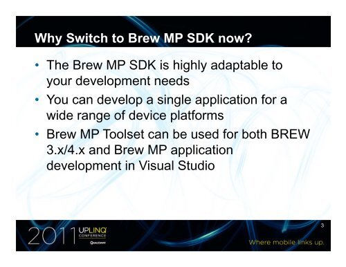 Migrating Apps from BREW to Brew MP - Uplinq