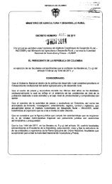 Decreto 4181 - Ministerio de Agricultura y Desarrollo Rural