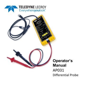 AP031 Differential Probe Manual - Teledyne LeCroy