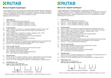 Manual Digitalt kopplingsur Manual for digitalt koblingsur - Jula