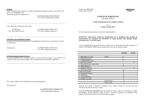 Approvazione schema di Regolamento Casa dell'acqua