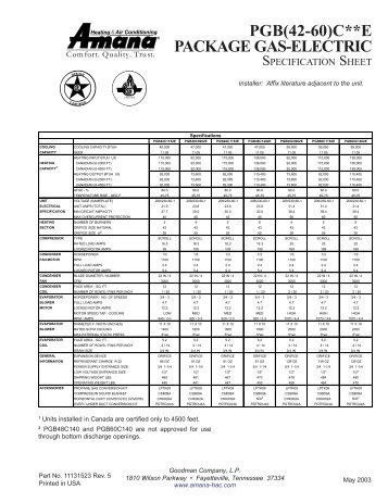 PGB42-60C SPECS.pdf - Johnstone Supply