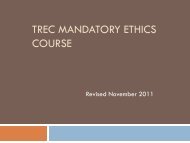 TREC Mandatory Ethics Course - Texas Real Estate Commission