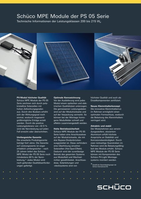 Datenblatt MPE Module der PS 05 Serie â 190 ... - Innotec Energies