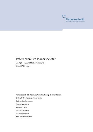 Download der kompletten Referenzen des ... - PlanersocietÃ¤t