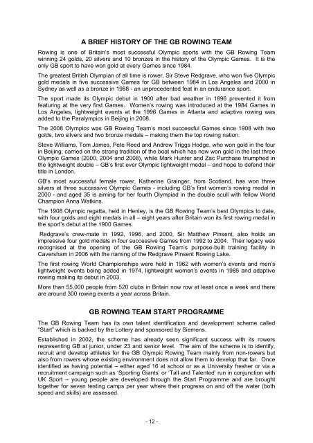 2011 World Rowing Championships Press Pack - British Rowing