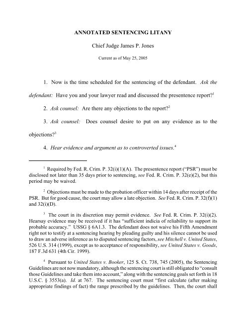 a standard annotated sentencing colloquy - Western District of ...