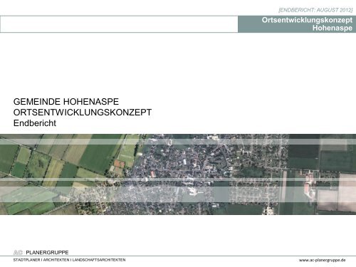 Ortsentwicklungskonzept Hohenaspe - Amt Itzehoe-Land