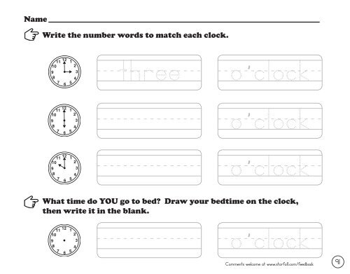 name-91-write-the-number-words-to-match-each-clock