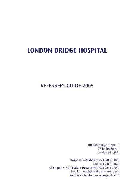 Referrers Guide 2009 5.qxd - London Bridge Hospital