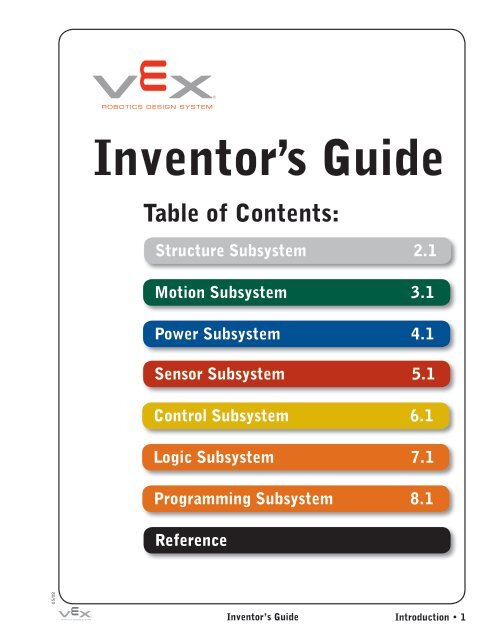 VEX Inventor's Guide (PDF) - VEX Robotics