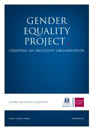 GENDER EQUALITY PROJECT - Melbourne Business School