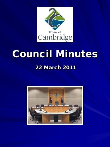 Council Minutes - Town of Cambridge