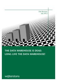 THE DATA WAREHOUSE IS DEAD. LONG LIVE THE DATA ...