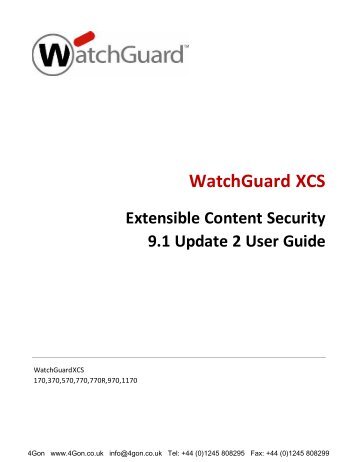 WatchGuard XCS Series User Guide - 4Gon