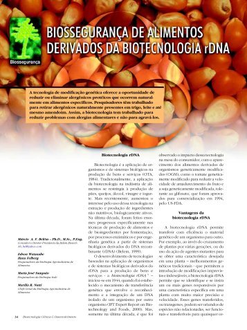 A tecnologia de modificaÃ§Ã£o genÃ©tica oferece a ... - Biotecnologia