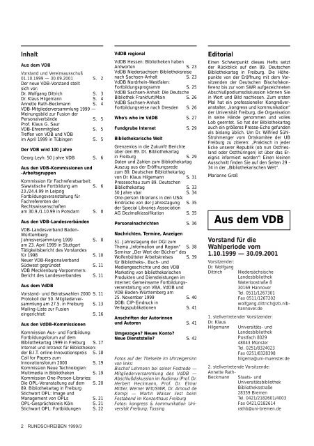 Kommissionen - Verein Deutscher Bibliothekare