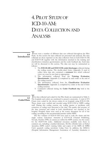 4. pilot study of icd-10-am: data collection and analysis - ESRI